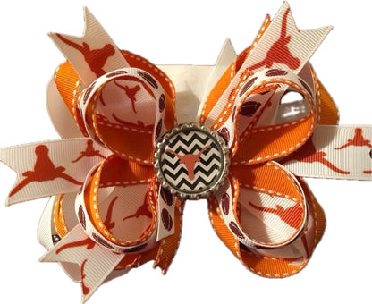 Custom Hair Bows - Sports themed